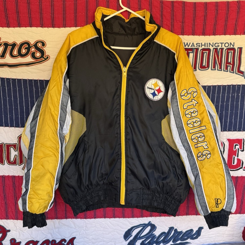 Size XL -‎ Vintage Pittsburg Steelers Pro Player Jacket NFL Reversible
